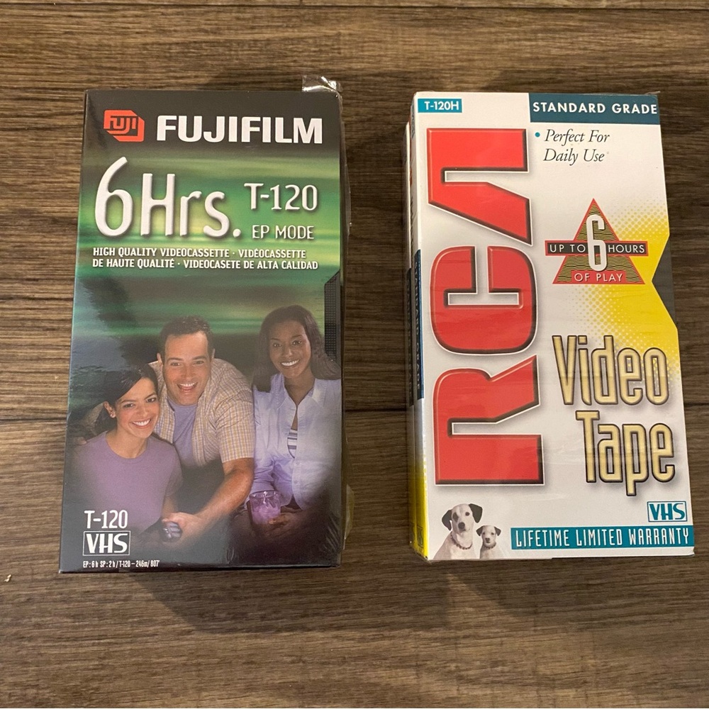 NEW RCA FUJIFILM T-120H STANDARD GRADE BLANK VHS VIDEO TAPE 6hr